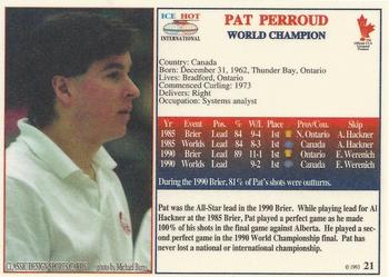 1993 Ice Hot International #21 Pat Perroud Back
